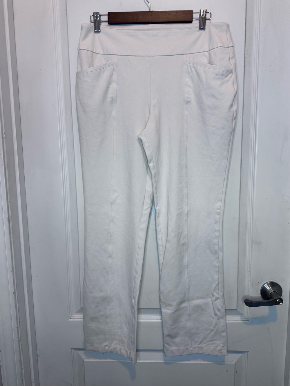 Cato White Pull-On Straight Leg Pants